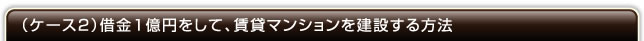 （ケース2）借金1億円をして、賃貸マンションを建設する方法