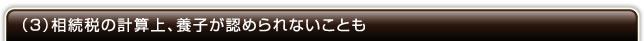 （３）相続税の計算上、養子が認められないことも